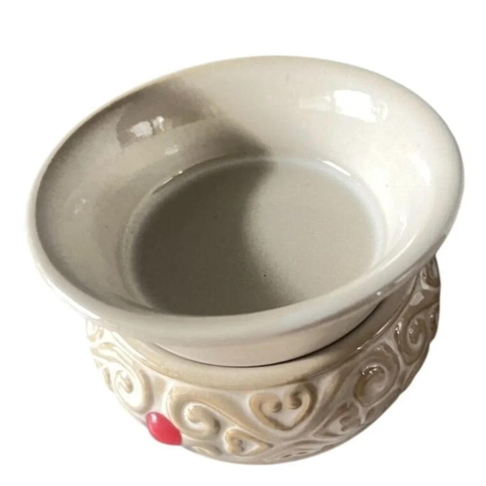Ceramic‎ Electric Fragramce Wax Tart Warmer With Heart Design & Removable Dish